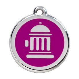 Red Dingo Placa identificativa Acero Inoxidable Esmalte Boca de incendio Morado para perros
