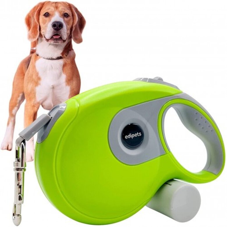 Edipets correa extensible ajustable verde para perros, , large image number null