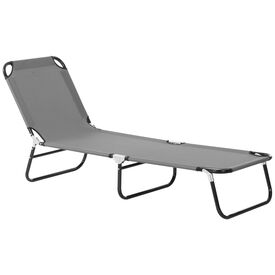 Outsunny Tumbona Plegable Reclinable color Gris