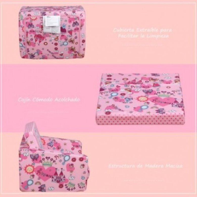 Sillón Ergonómico 2 Modos Funda Lavable para perros color Rosa, , large image number null