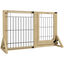 PawHut Barrera para Perros de Madera Valla para Mascotas Extensible de 2 Paneles con Patas de Apoyo Triangulares para Puerta Pasillo Escalera 112-159x44x70 cm Natural, , large indicador imagen numero 1