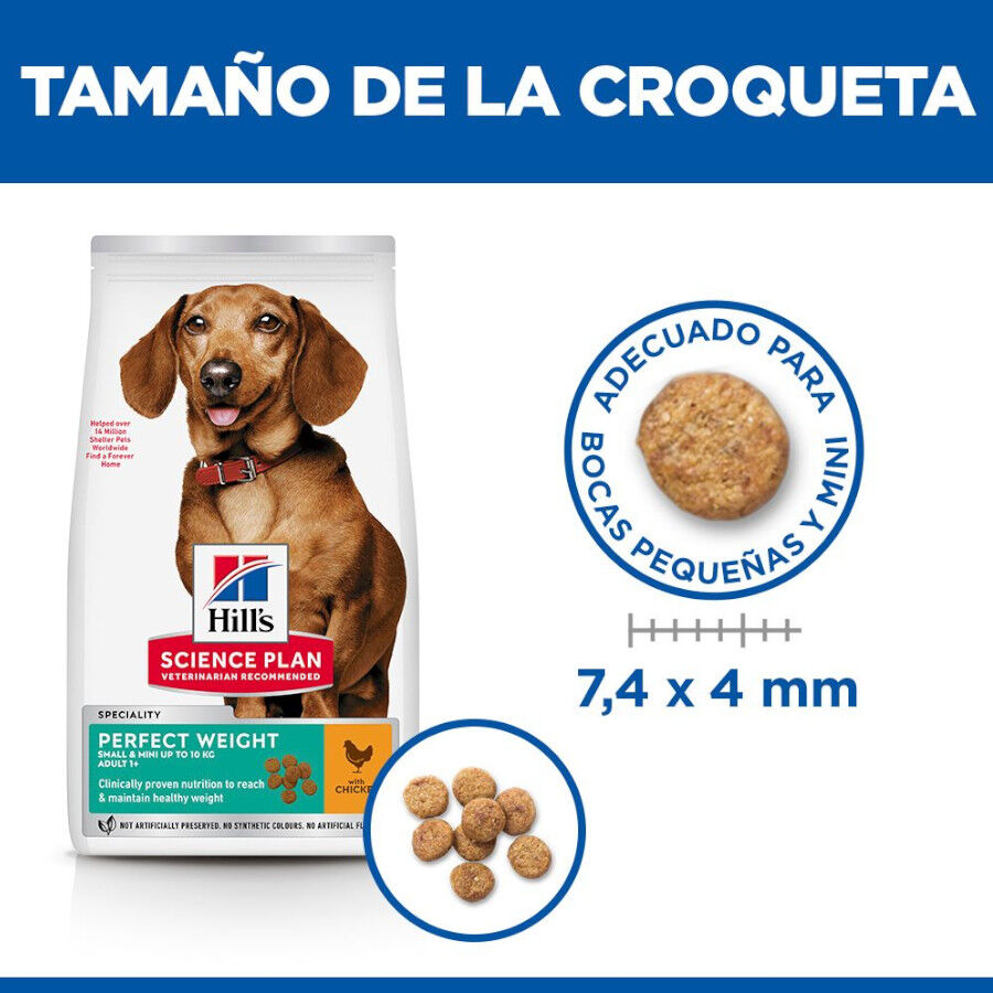 Hill&#039;s Science Plan Perfect Weight Adult Small y Mini pienso para perros thumbnail