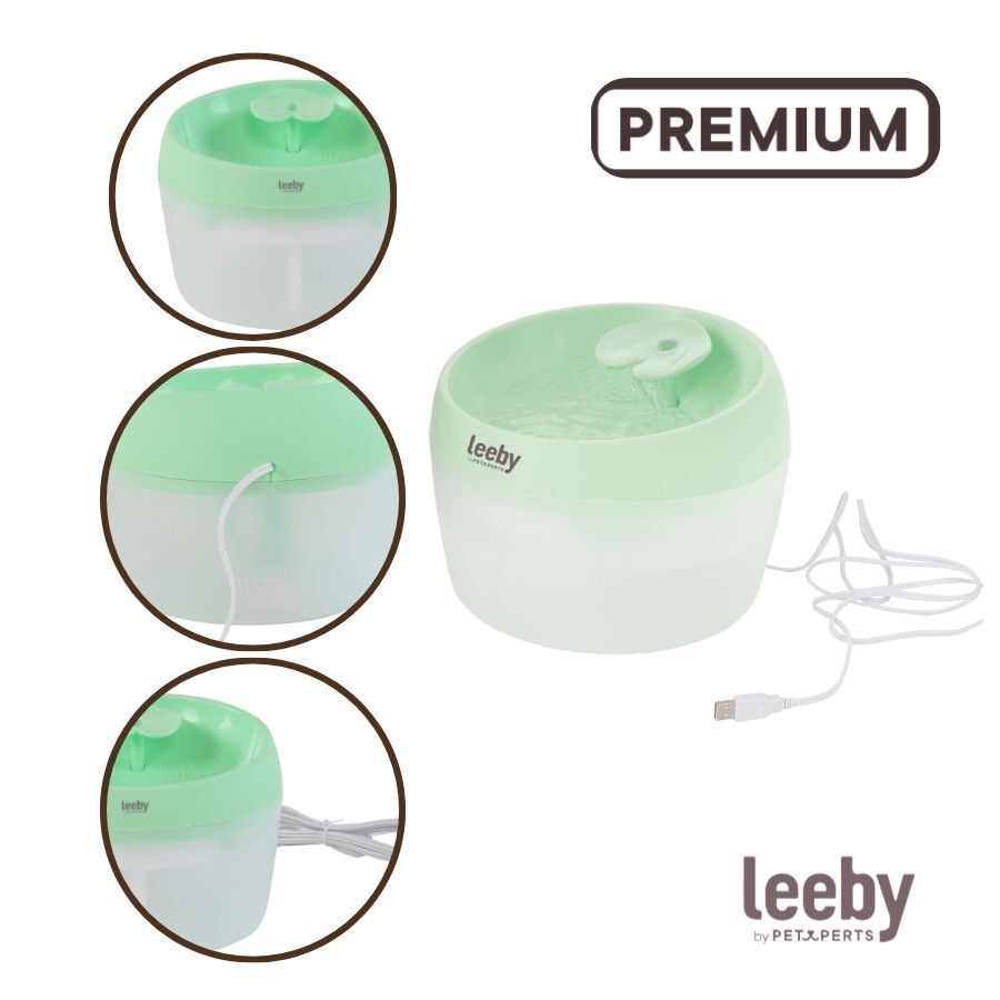 Leeby Fuente de Agua Verde para perros y gatos, , large Imagen numero 3