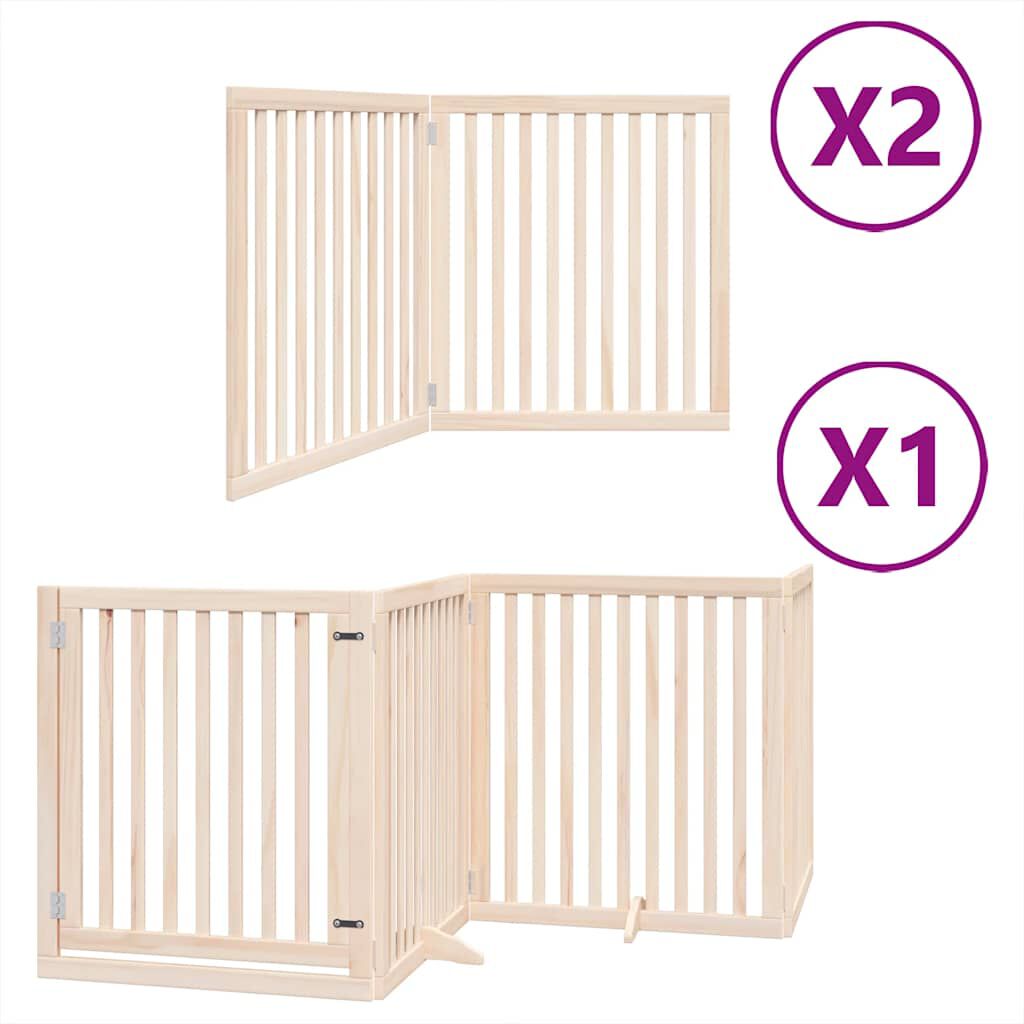 vidaXL Puerta para perros plegable 8 paneles madera de &aacute;lamo 640 cm, , large Imagen numero 6