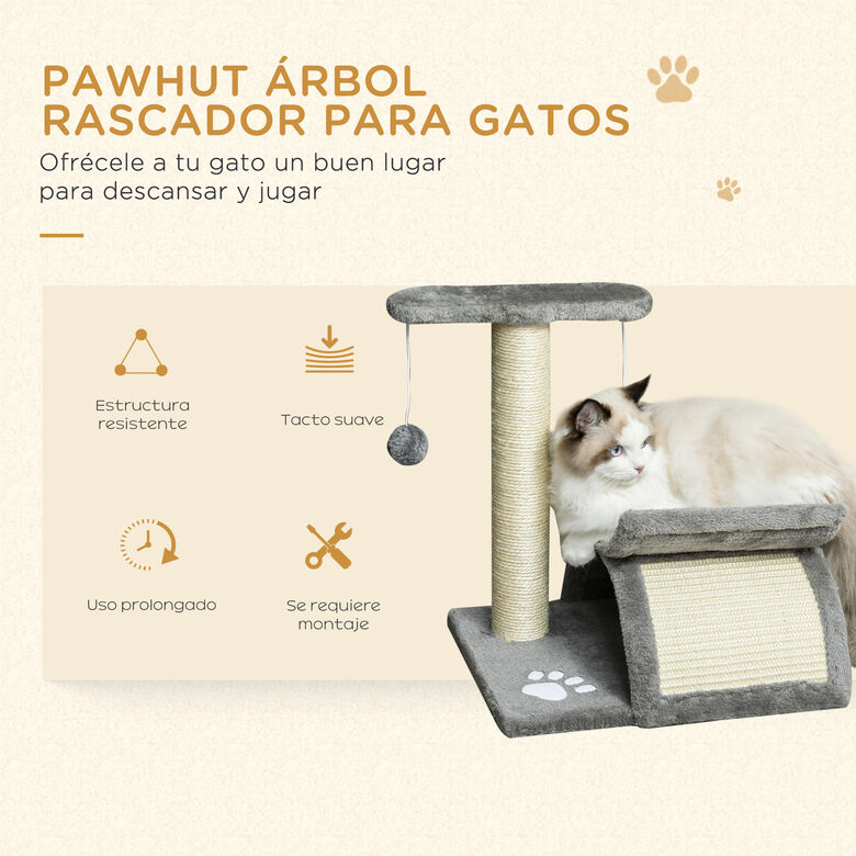 PawHut Árbol Rascador gris para gatos thumbnail