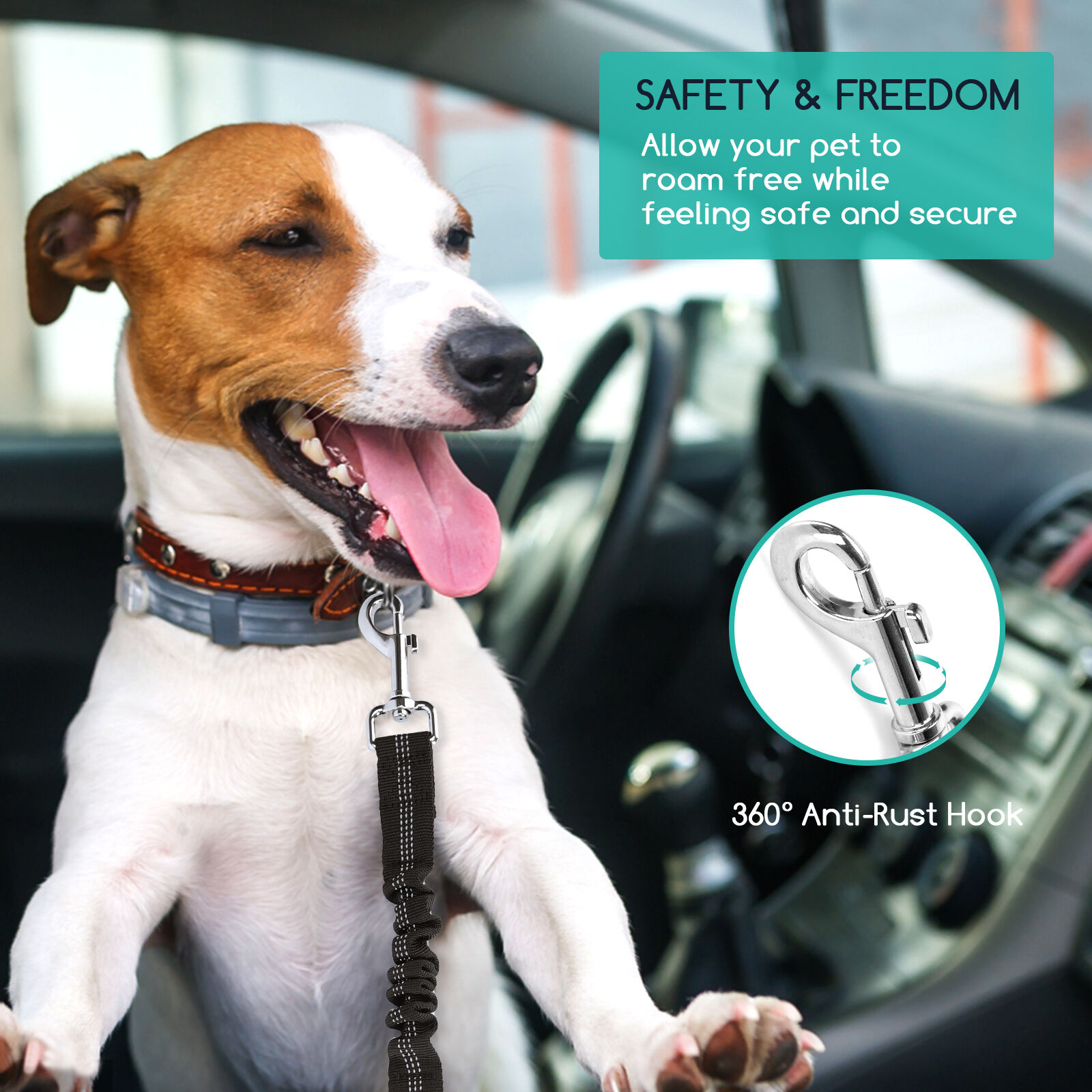 Nobleza Enganche para Cinturón de seguridad negro para perros thumbnail