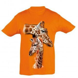 Camiseta para niños Ralf Nature jirafas color naranja