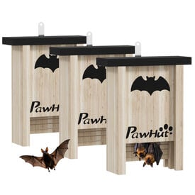 PawHut Casas para Murciélagos Madera Natural