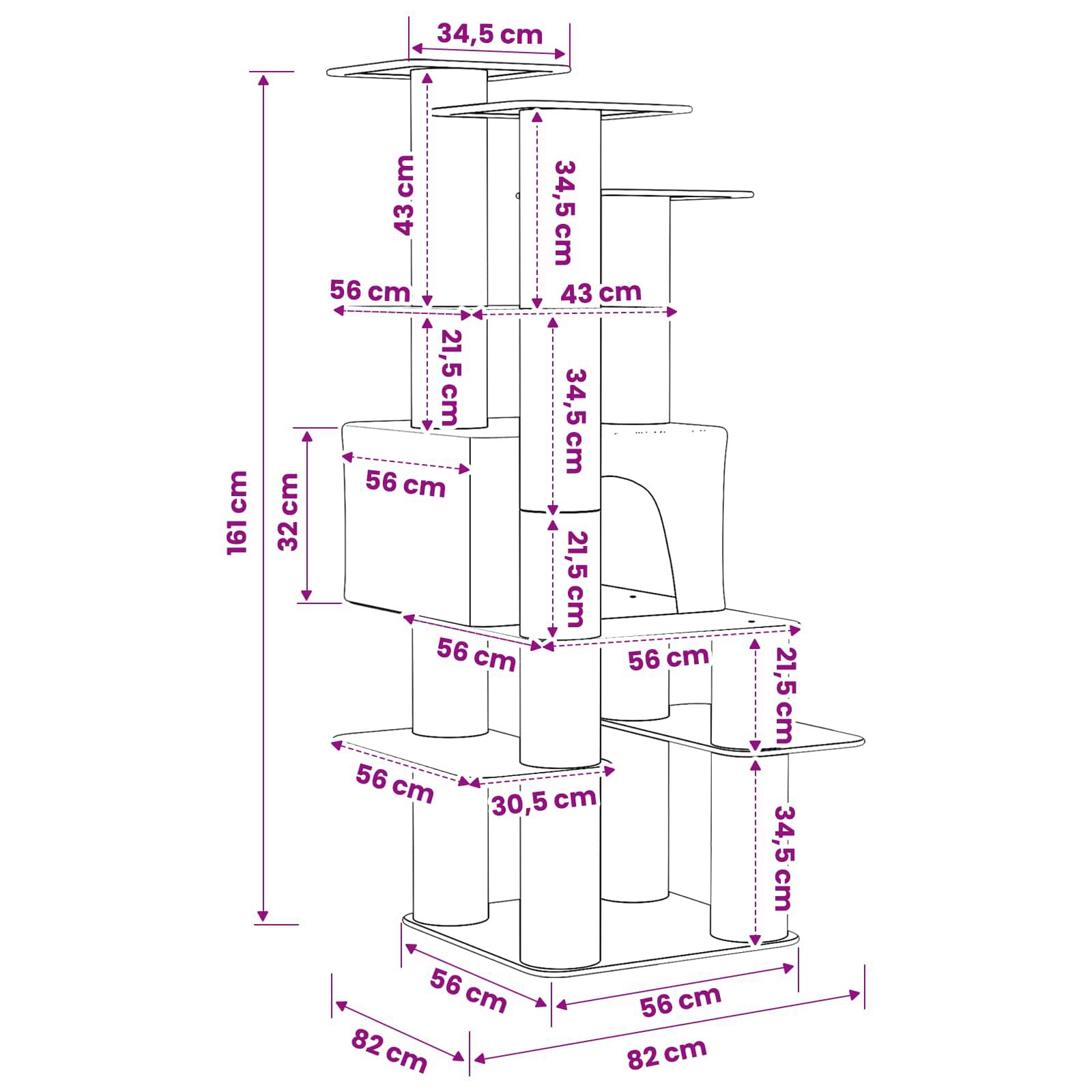 vidaXL &Aacute;rbol para gatos con postes de sisal Muebles Gatos &Aacute;rbol Interior, , large Imagen numero 4