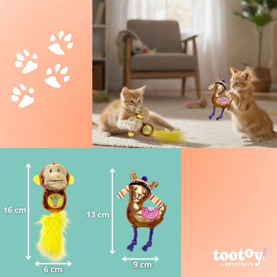 Tootoy! Peluches con Catnip Monkey & Alpaca para gatitos, , large Imagen numero 6