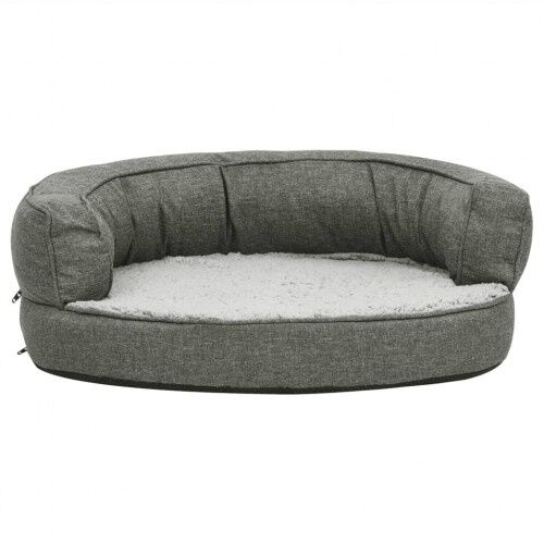 Vidaxl sof&aacute; acolchado ovalado con coj&iacute;n gris para perros, , large Imagen numero 5