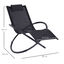 Outsunny Tumbona Mecedora de Jardín Plegable con Reposacabezas Extraíble Sillón Tumbona Ergonómica de Exterior Tela de Texteline para Patios Piscina al Aire Libre 154x80x84 cm Negro, , large indicador imagen numero 3