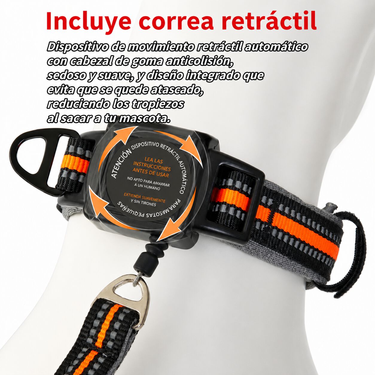 Collar para Perro Integrado con su Propio Correa retr&aacute;ctil, pr&aacute;ctico Collar para Salir de Mascotas, tracci&oacute;n retr&aacute;ctil autom&aacute;tica port&aacute;til, , large Imagen numero 2