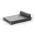 Pawhut cama lavable ortopédica gris para perros, , large image number null