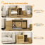 PawHut Mueble Arenero para Gatos, Caja de Arena para Gatos con Almohadilla para Rascar y Puerta de Ratán, Mesa Auxiliar para Salón, Dormitorio, 80x50x50 cm, Roble, , large indicador imagen numero 4