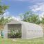 Outsunny Invernadero de T&uacute;nel 6x3x2 m Invernadero de Jard&iacute;n con Puerta y 12 Ventanas Enrollables de Polietileno y Acero Galvanizado Huerto para Cultivos Plantas Flores Blanco, , large indicador imagen numero 2