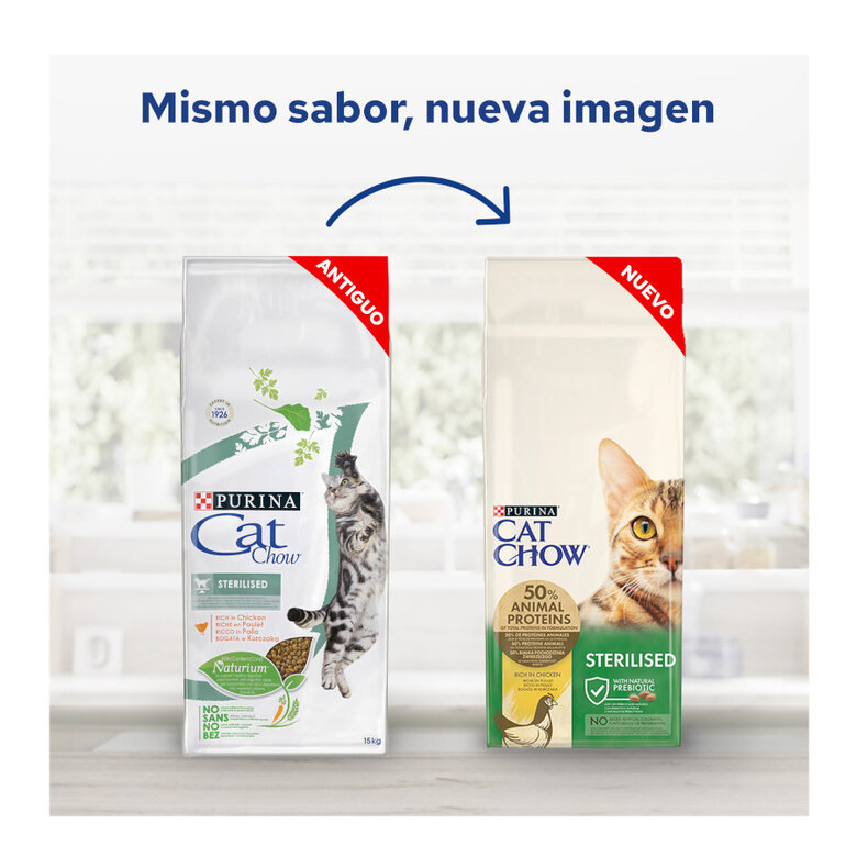 Cat Chow Sterilized Pollo pienso, , large image number null
