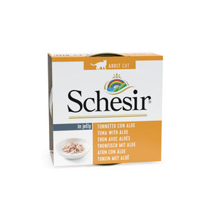 Schesir Adult atún con aloe lata para gatos 