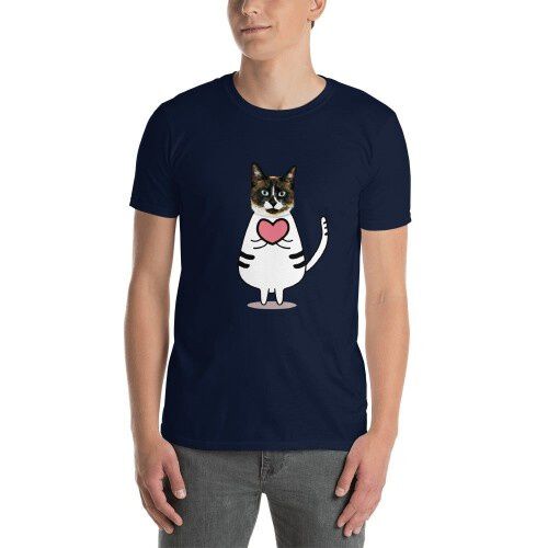 Mascochula camiseta hombre enamorao personalizada con tu mascota azul marino thumbnail