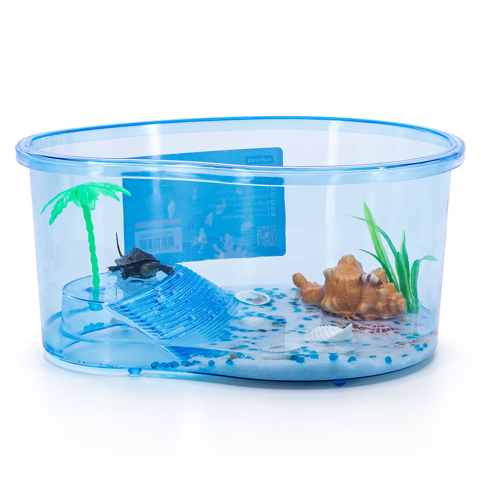 Nobleza - Acuario para Tortugas con Palmera, Terrario de Pl&aacute;stico, L32.5*W23.5*H13CM, , large Imagen numero 1