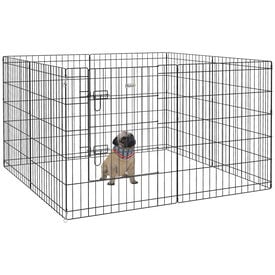 Pawhut Parque De Juegos Cerradura Para Jardín Patio Exterior Negro para perros