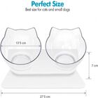 Edipets comedero doble inclinado y elevado transparente para gato, , large image number null