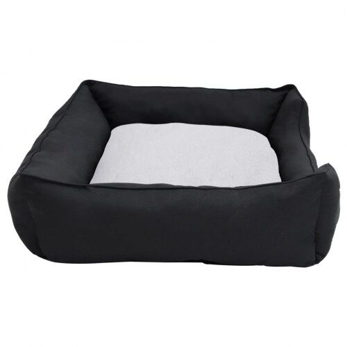 Vidaxl sof&aacute; acolchado rectangular con coj&iacute;n negro y blanco para perros, , large Imagen numero 11