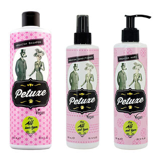 Petuxe Cosmetics Pack champú, mascarilla  y acondicionador para para mascotas