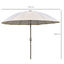 Outsunny Sombrilla de Jardín Ø250x240 cm con Manivela Parasol Exterior con Mecanismo de Inclinación y Poste Desmontable de Metal para Terraza Piscina Patio Crema, , large indicador imagen numero 3