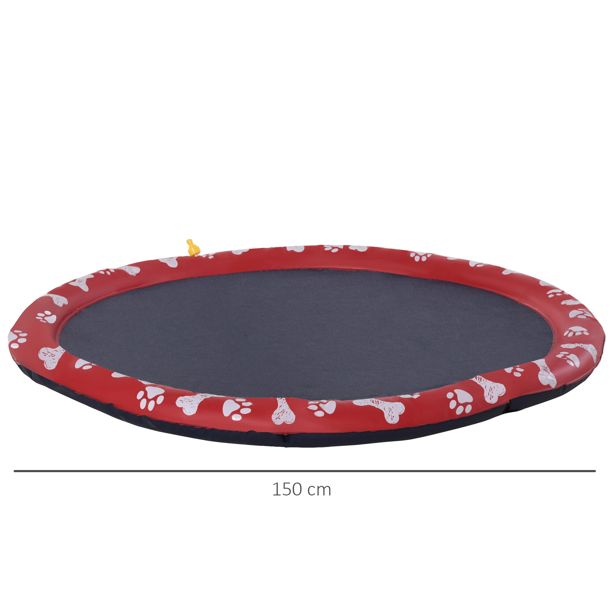 PawHut Splash Pad 150 cm Aspersor de Juegos de Agua con Rociador Tapete de Salpicaduras Piscina de Verano Port&aacute;til para Mascotas Perros Rojo., , large Imagen numero 2