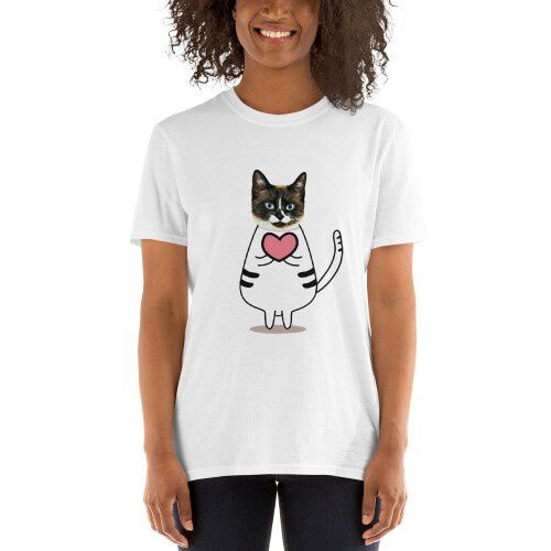 Mascochula camiseta mujer enamorao personalizada con tu mascota blanco thumbnail
