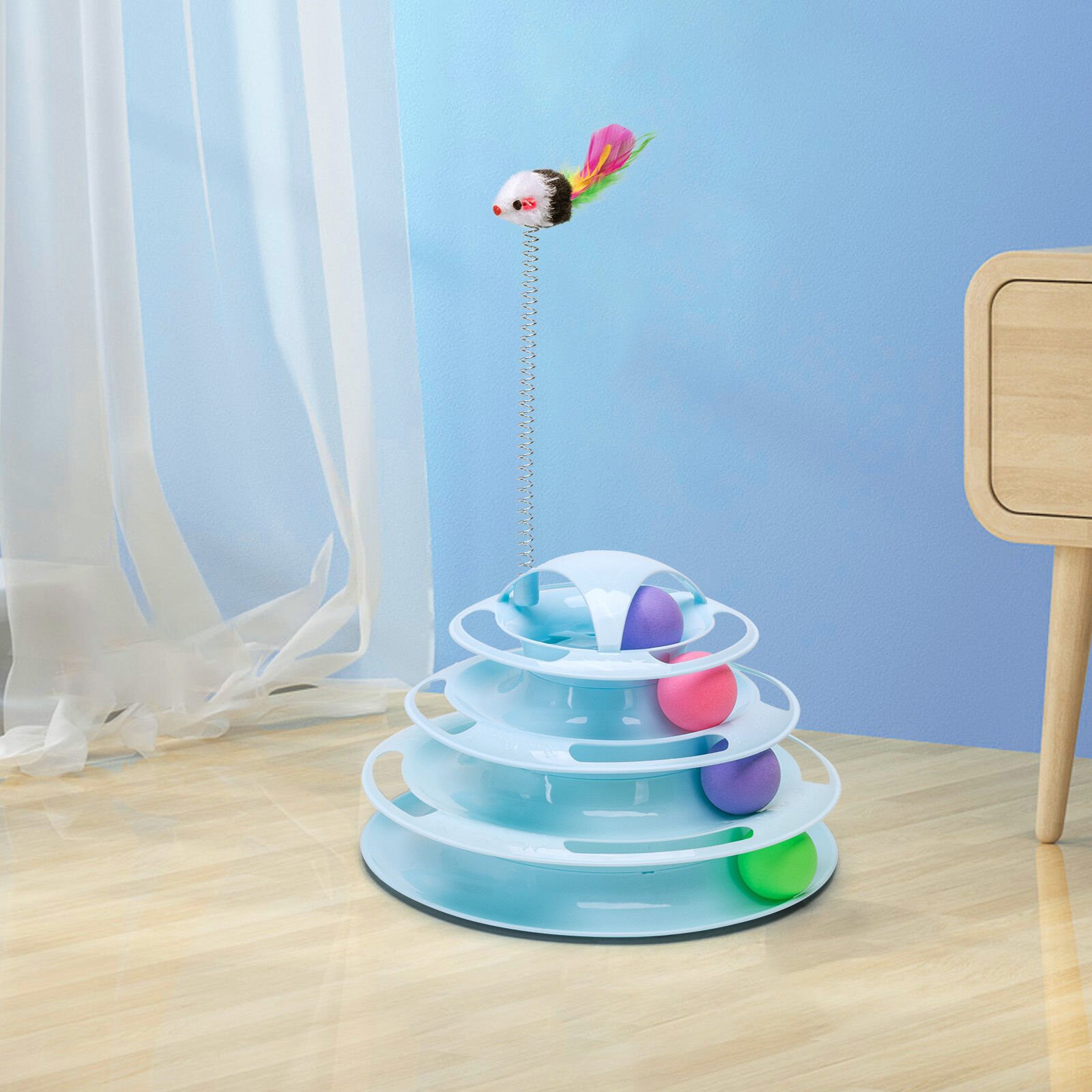 Nobleza Juguete Interactivo Con Diseño De Torre y Niveles para gatos thumbnail