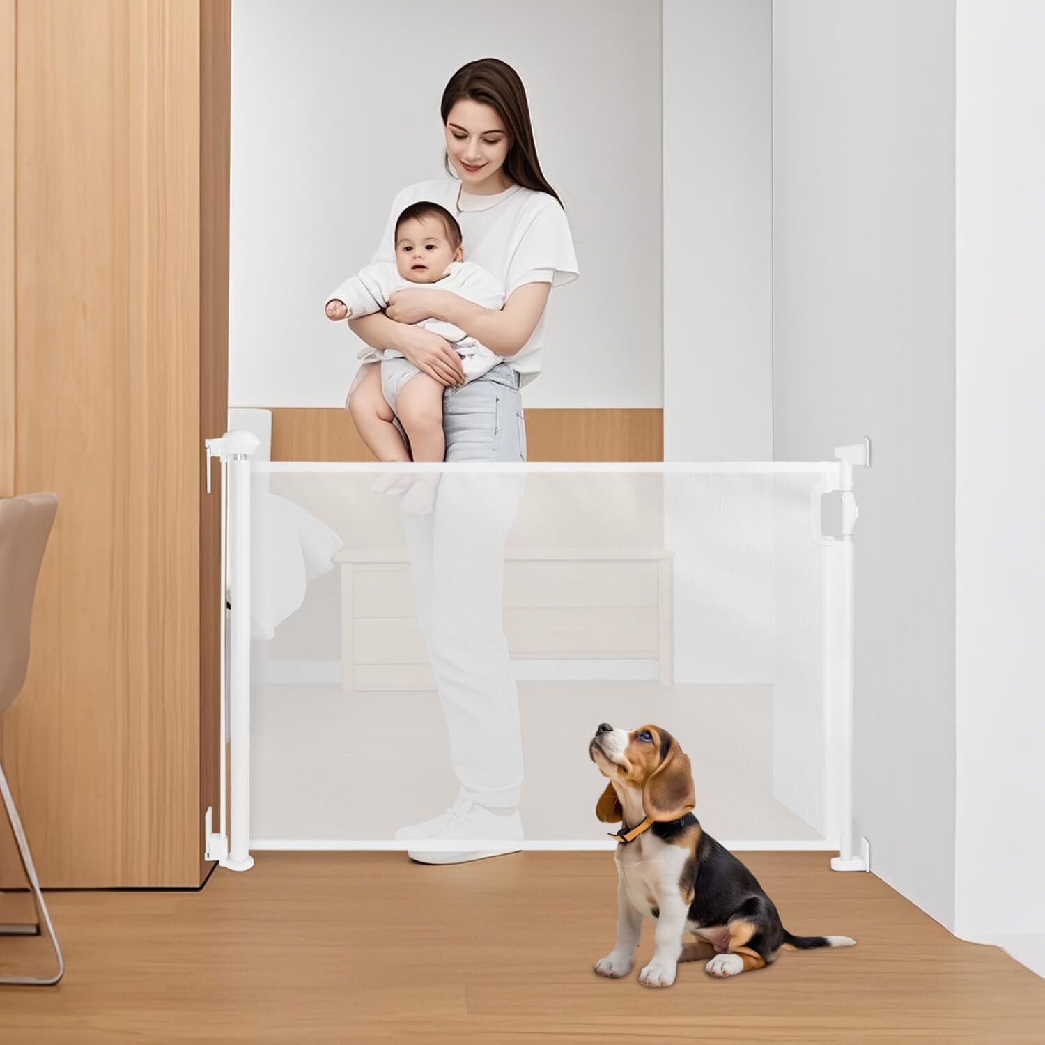 Nobleza Barrera de Seguridad Blanca Ajustable para perros y gatos