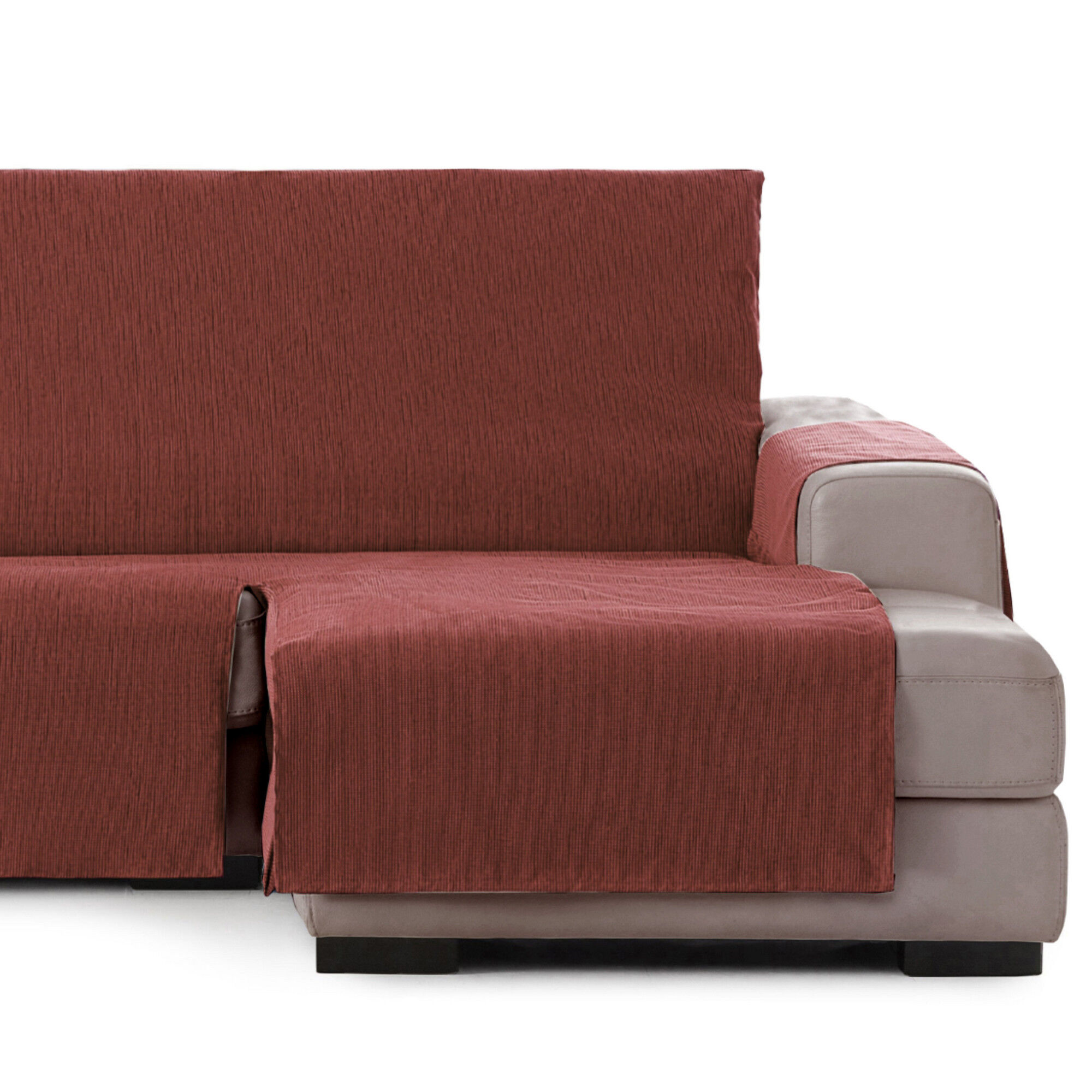 Vipalia Protector Funda Chaise Longue Lisa. Cubresofa Chenilla. Dise&ntilde;o Elite. Color Teja. Chaise Corto Derecha, , large Imagen numero 1