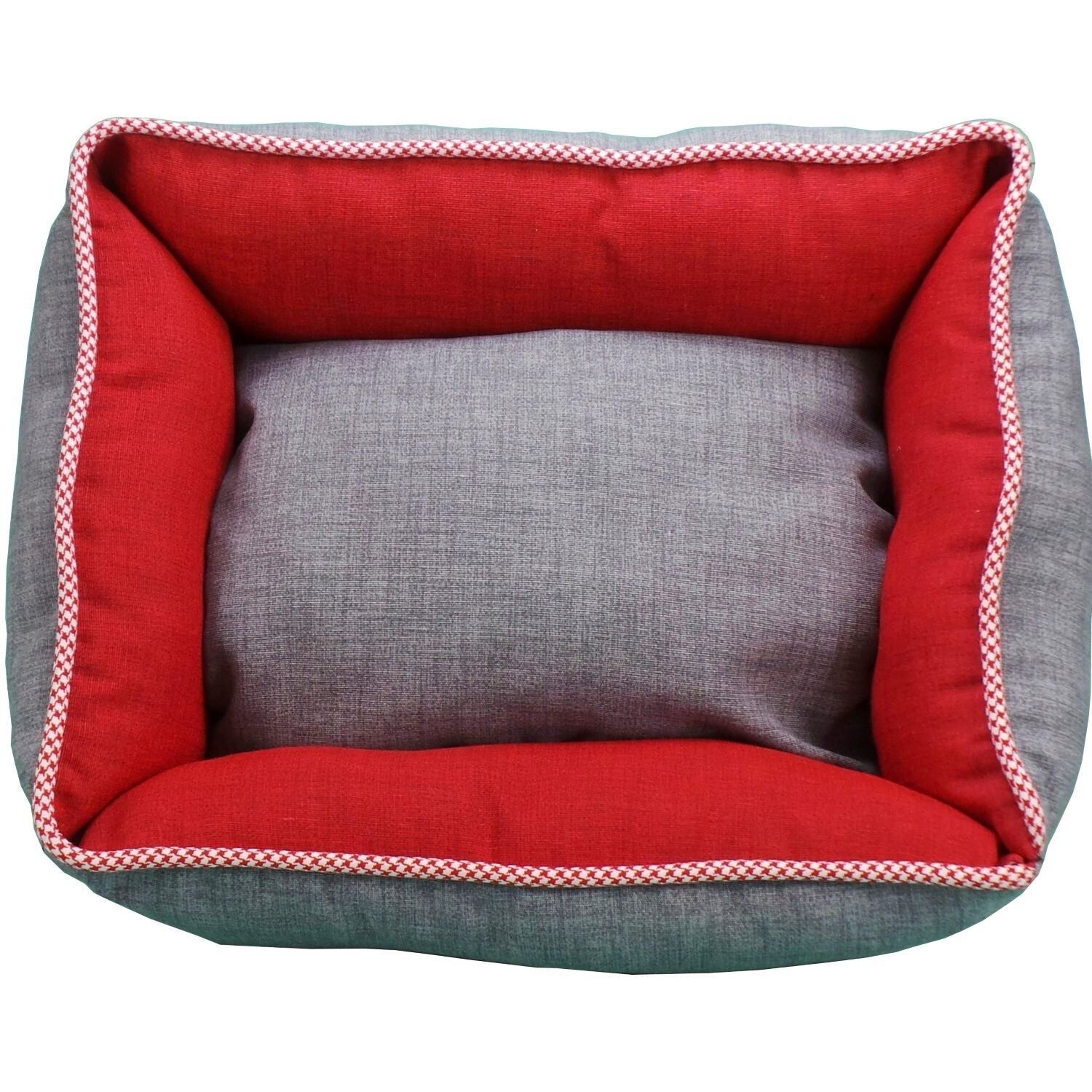 Cama Cuna Cuadrada Bicolor Reversible T3 60x50  Rojo/Gris, , large Imagen numero 3