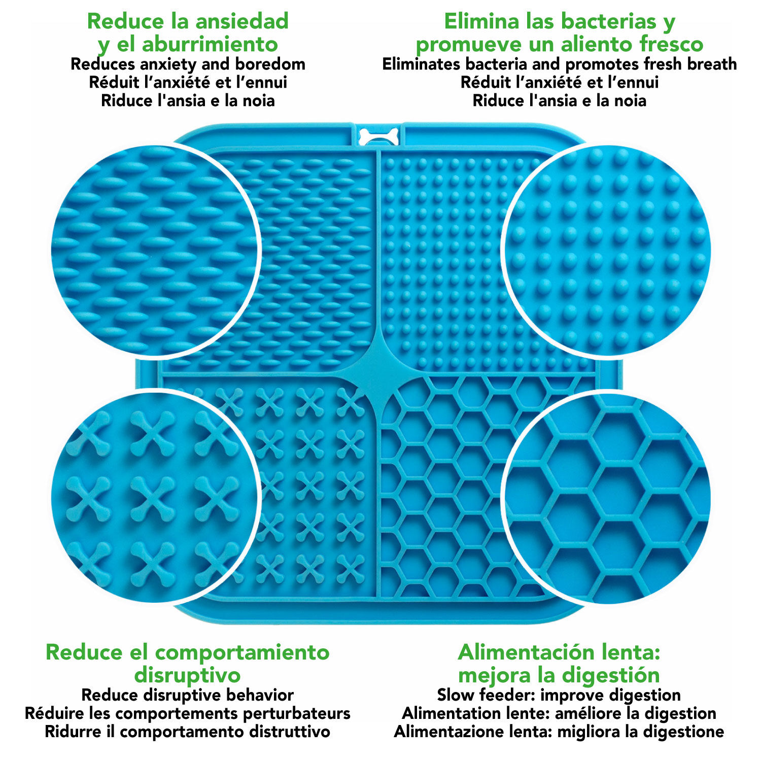 Arquivet Alfombrilla azul para lamer y espátula para perros thumbnail