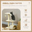 PawHut Árbol Rascador para Gatos Mediano Árbol para Gatos de 3 Niveles Torre para Gatos con Postes de Sisal Tablero para Rascar y Bola Colgante Crema, , large indicador imagen numero 4