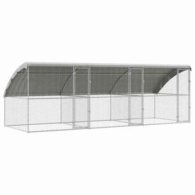 vidaXL Jaula para pollos Plateado 400 x 200 x 198.5 cm