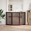 vidaXL Puerta para perros plegable 3 paneles madera álamo marrón 150cm, , large indicador imagen numero 3