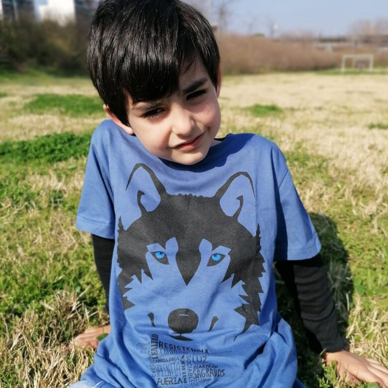 Camiseta niño/a lobo color Blanco, , large image number null
