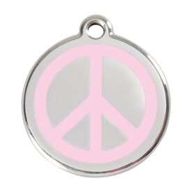 Red Dingo Placa identificativa Acero Inoxidable Esmalte Paz Rosa para perros
