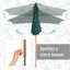 Outsunny Sombrilla de Jardín Ø250x230 cm Parasol de Terraza con 6 Varillas Poste Desmontable Anti-UV Impermeable y Marco de Madera para Playa Patio Verde, , large indicador imagen numero 5