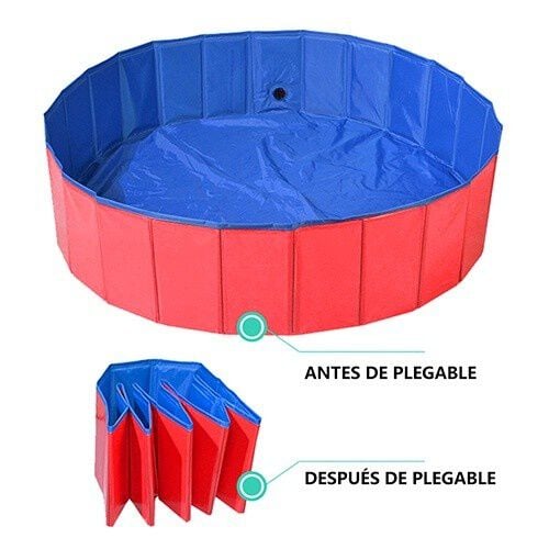 DZL esterilla plegable PVC antideslizante rojo y azul para mascotas thumbnail