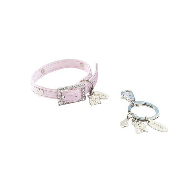 Caja de regalo con collar para perro y llavero color Rosa, , large image number null