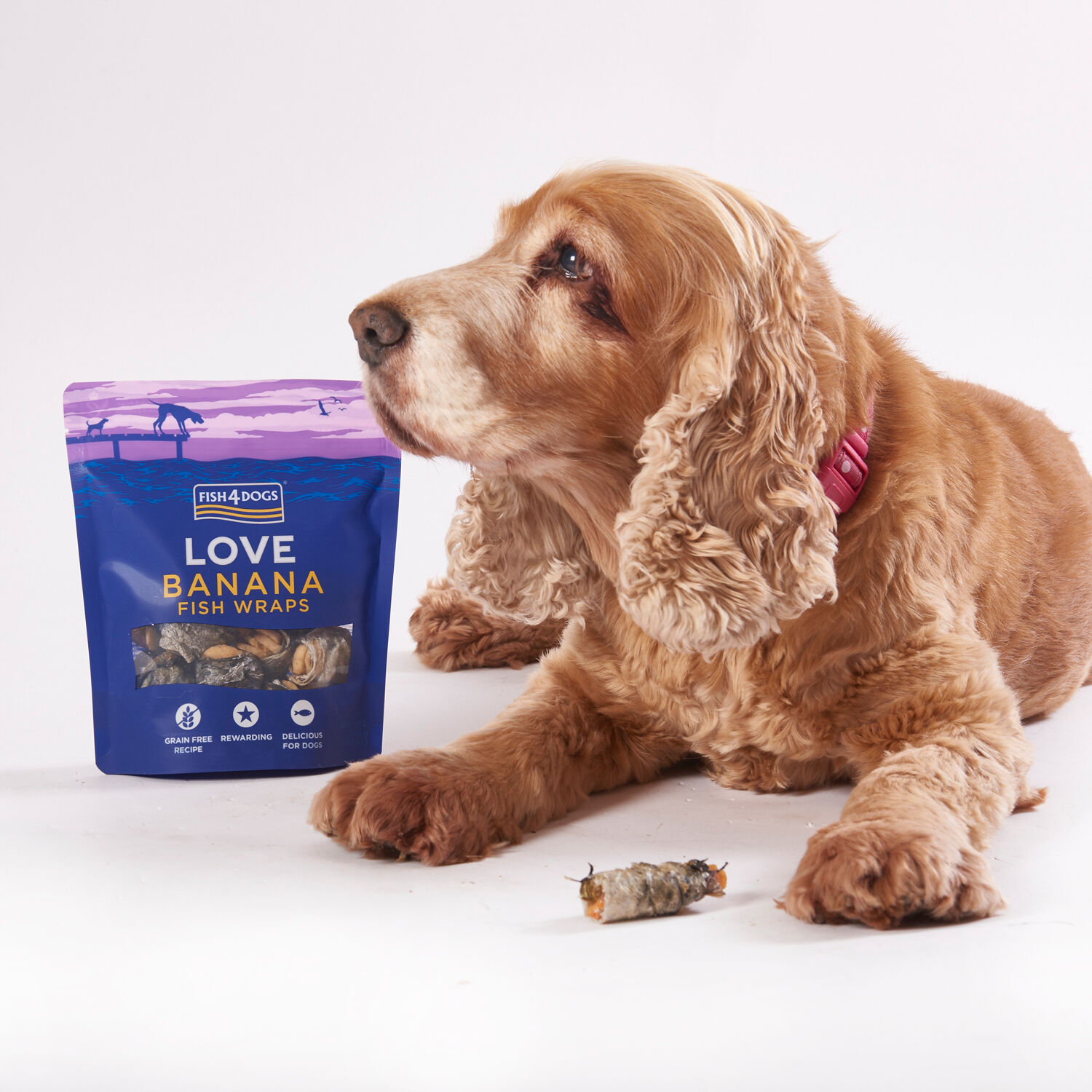 Fish4Dogs Snack natural Love Banana con Pescado para perros thumbnail