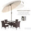 Outsunny Sombrilla de Jardín Ø250x240 cm con Manivela Parasol Exterior con Mecanismo de Inclinación y Poste Desmontable de Metal para Terraza Piscina Patio Crema, , large indicador imagen numero 5