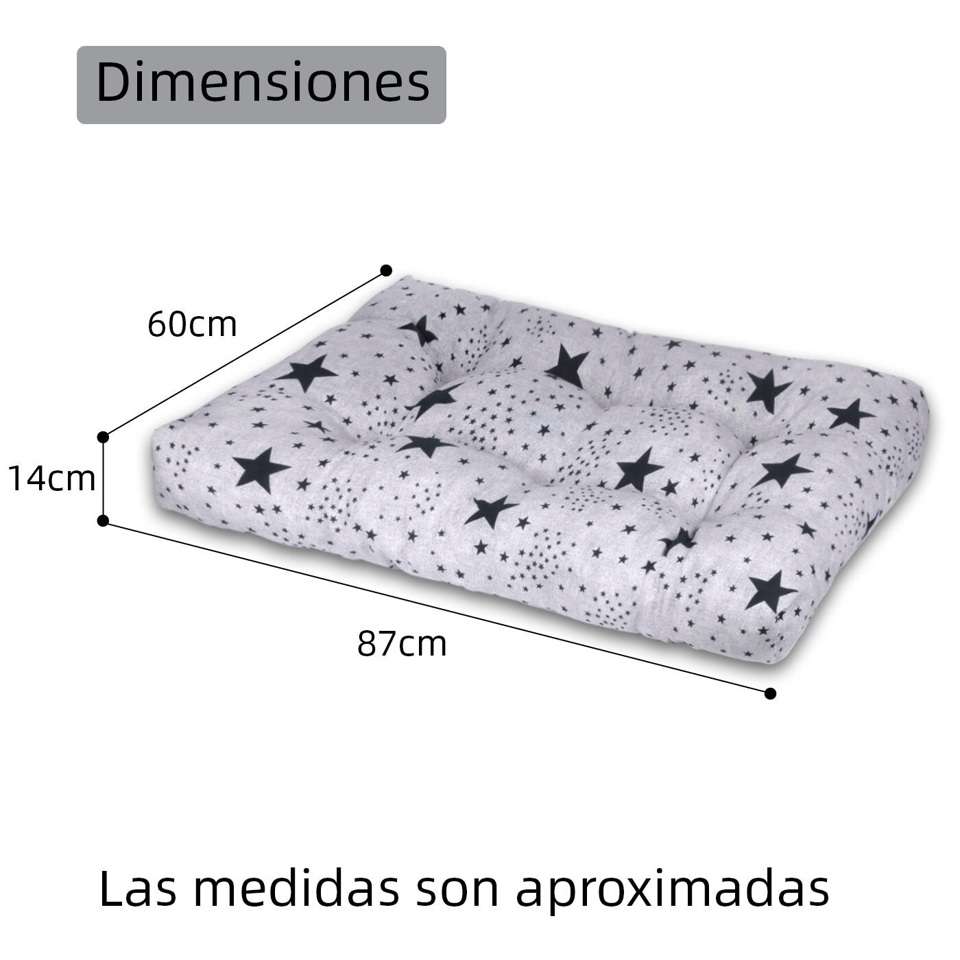 HOME MERCURY- Cama de Mascota, Colch&oacute;n para Perro, Colchoneta Reversible Estampada Relleno de Espuma para Interior y Exterior. (Medium, Estrellas), , large Imagen numero 4