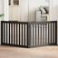 vidaXL Puerta para perros plegable 2 paneles madera álamo negra 160 cm, , large indicador imagen numero 7