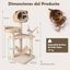 COSTWAY Torre para Gatos de 121 cm de Alto, Centro de Actividades para Gatitos con Condo de Gato de Pelaje de Cola de Gato, Hamaca, Bolas Colgantes Giratorias, Postes para Rascar de Sisal, Cojines, , large indicador imagen numero 5