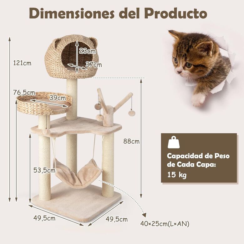 COSTWAY Torre con centro de actividades para Gatos thumbnail